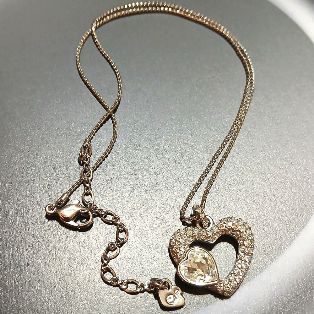 Swarovski signed Crystal Heart Necklace